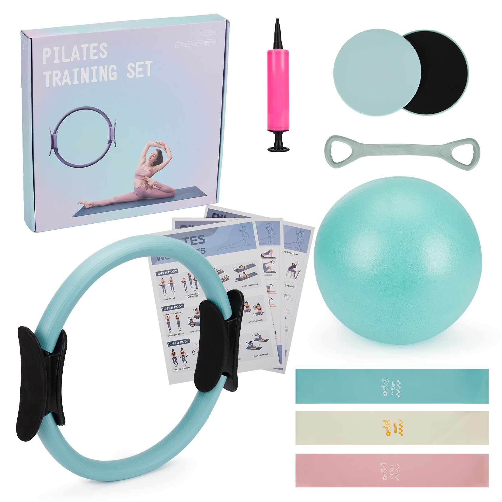 Pilates Yoga Tone - Pilates Training Set, 6-in-1 Pilates Ring,