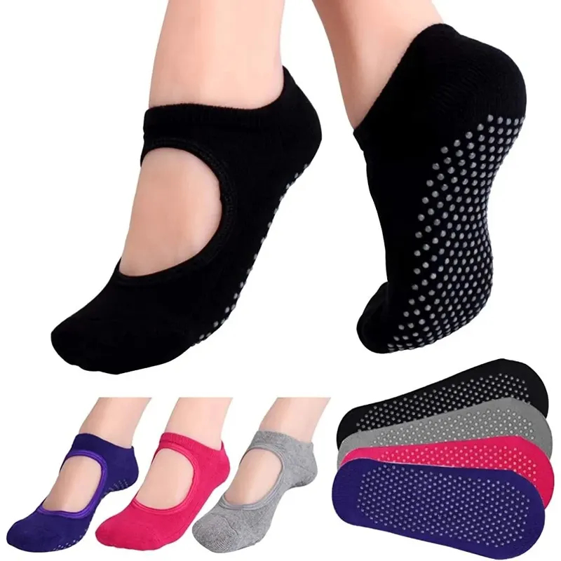 Pilates Yoga Ballet - Backless Non-slip Fitness Yoga Socks Cotton
